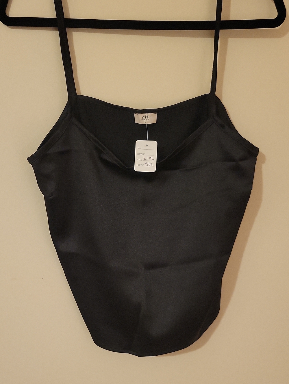 57G Nlt Black Satinlike Camisole Top